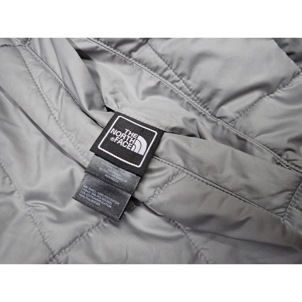 The North Face Reversible Jacket Mens XL Black Grey Good Quilted Hooded Puffer - Picture 7 of 15